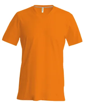 Mens short-sleeved V-neck T-shirt | Orange