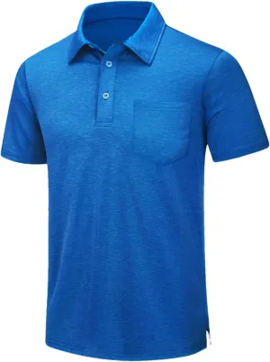 Mens Summer Quick Dry Lightweight Polo T-Shirts Golf Short Sleeve Shirts Sports Tops