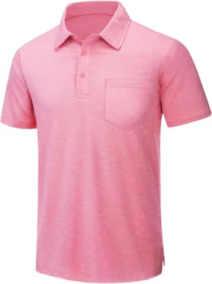 Mens Summer Quick Dry Lightweight Polo T-Shirts Golf Short Sleeve Shirts Sports Tops