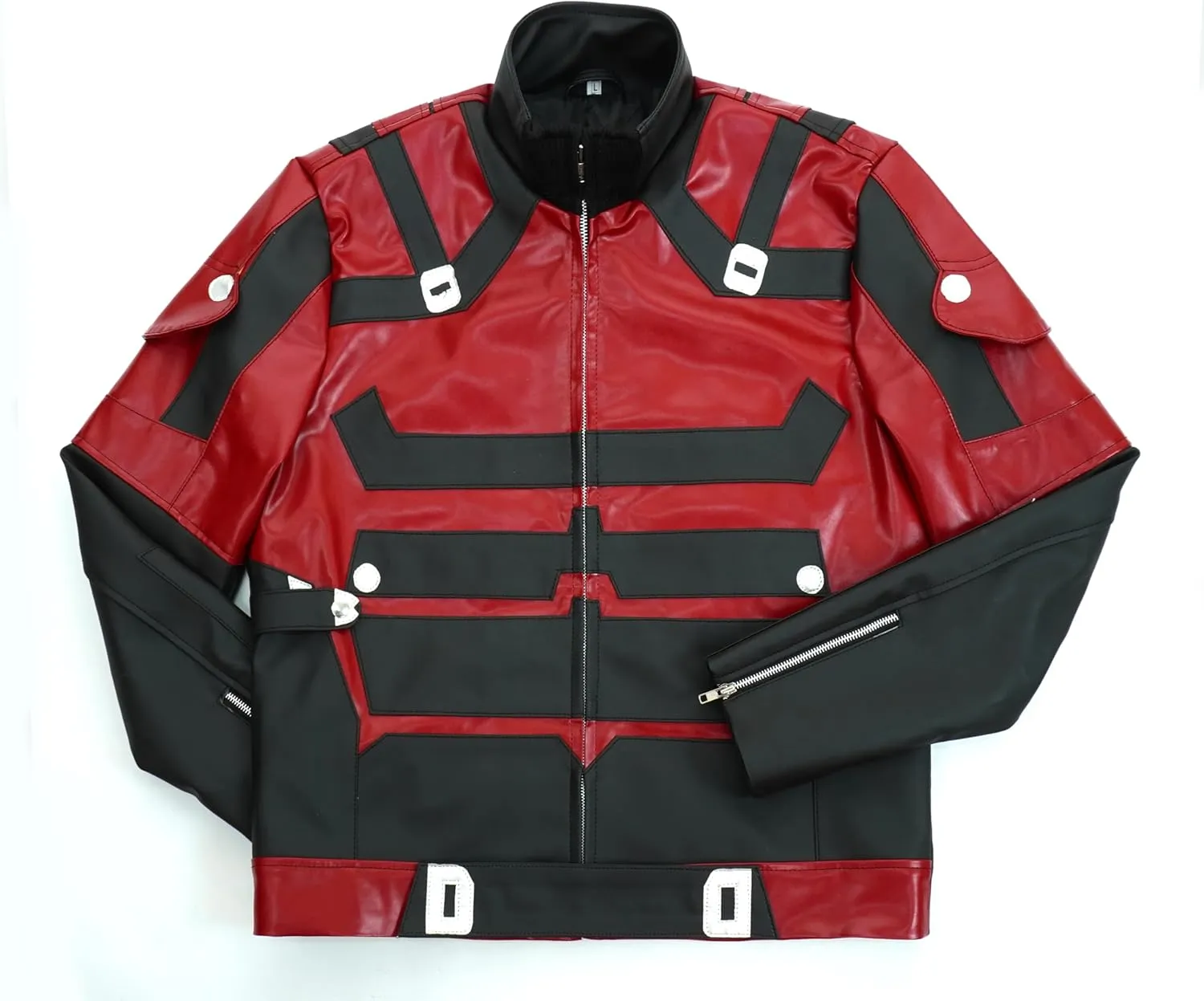 Mens Superhero Cosplay Costume Jacket - Faux Leather Motorcycle Red Jacket For Men