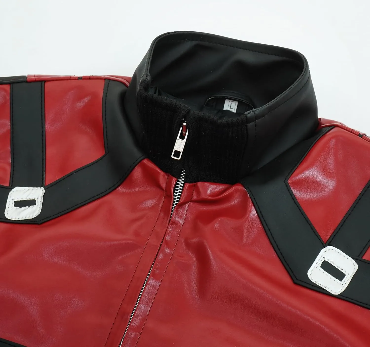 Mens Superhero Cosplay Costume Jacket - Faux Leather Motorcycle Red Jacket For Men