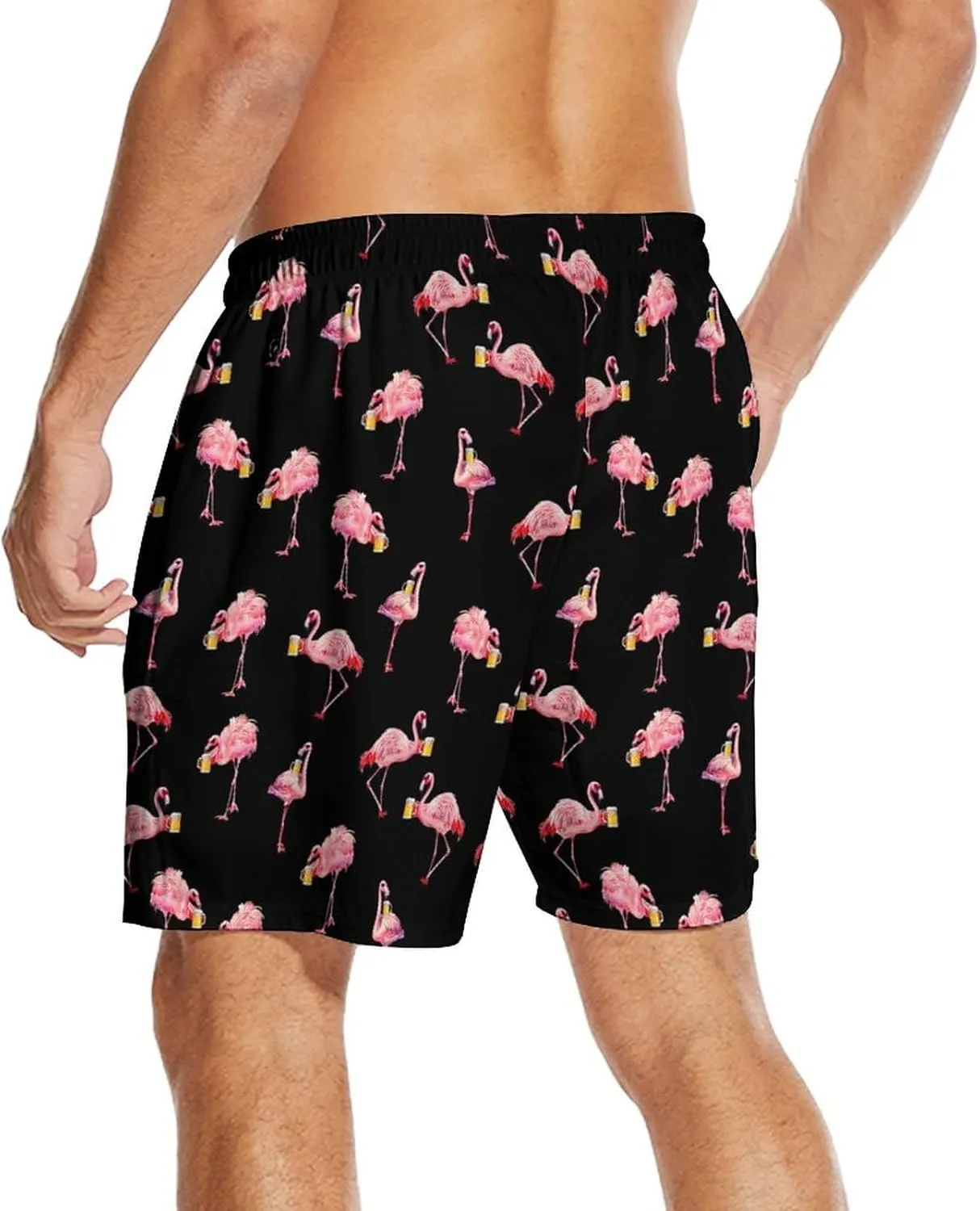 Mens Swim Trunks with Compression Liner 2 in 1 Quick-Dry Swim Shorts Men Board Shorts Swimwear for Swimming Beach