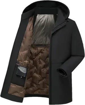Men's Thicken Winter Coats Parkas Winter Casual Detachable Hooded Warm Cotton-Padded Jacket