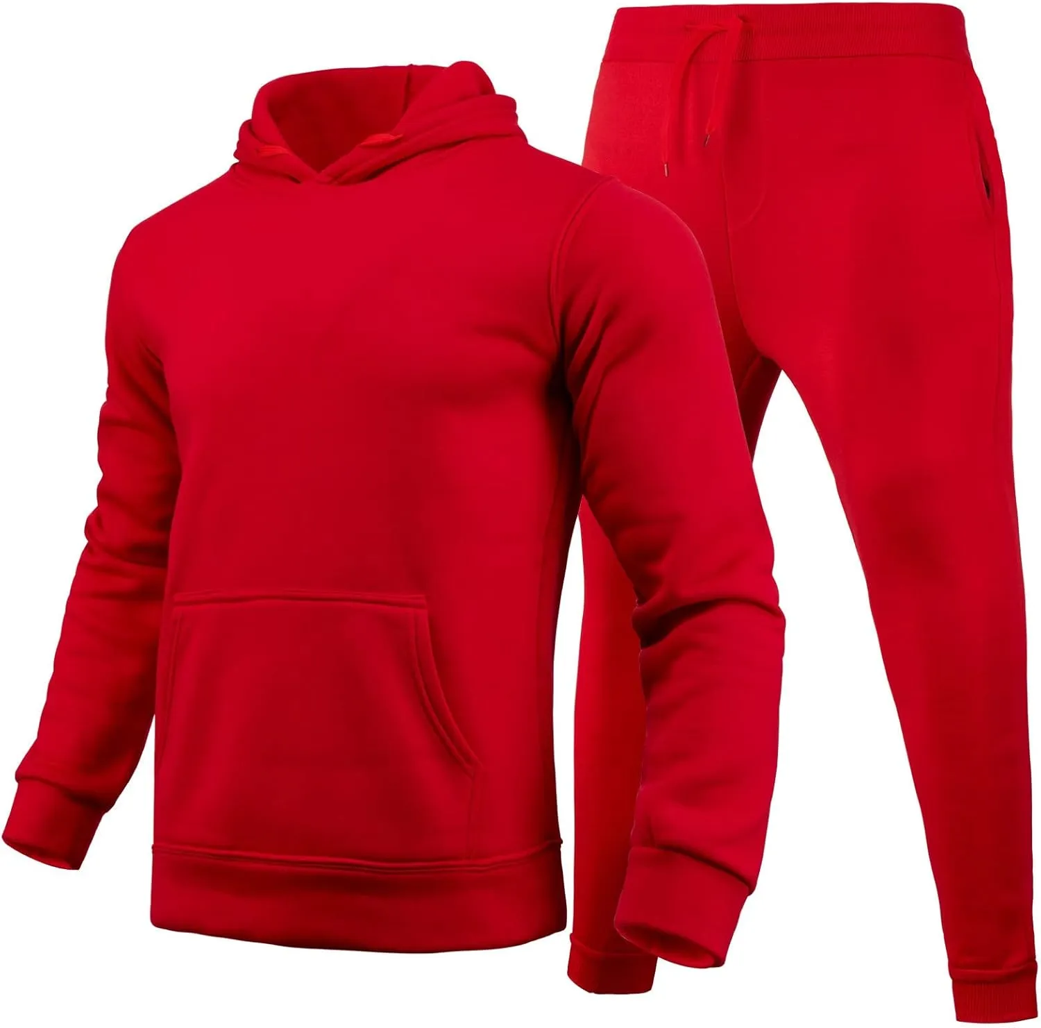 Mens Tracksuit 2 Piece Sweatsuit Set Long Sleeve Pullover Athletic Suit Casual Fitness Jogging Hooded Athletic Sweatsuits