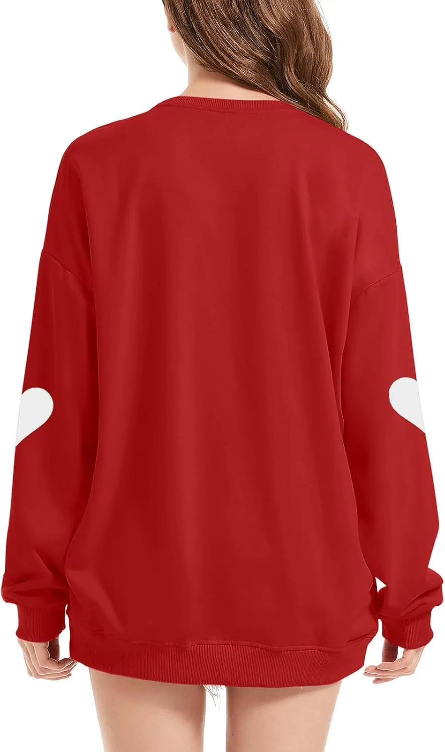 MOUSYA Love Sweatshirts Women Love Heart Graphic Shirts Valentine Shirt Casual Long Sleeve Pullover Tops