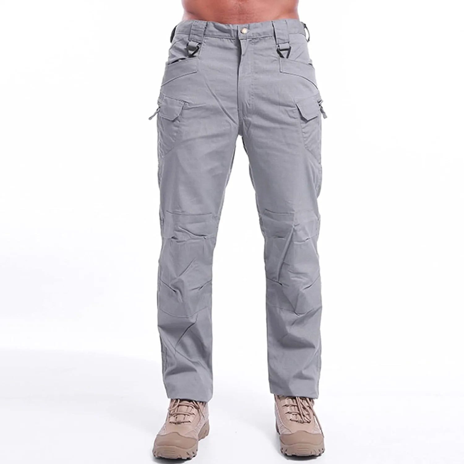Muscularfit Cargo Pants Men Camouflage Buckle Zipper Straight Tooling Trousers Multi Pockets Causal Cotton Outdoor Sweatpant