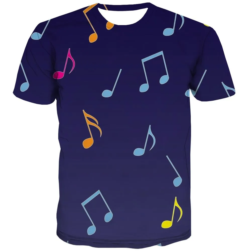 Music T-shirt Men Instrument T-shirts Graphic Retro T-shirts 3d Electronic Tshirts Novelty