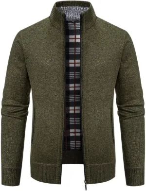 Mylldey Mens Sweater Cardigan Full Zip Knitted Long Sleeve Sweaters Men Workout Outfits