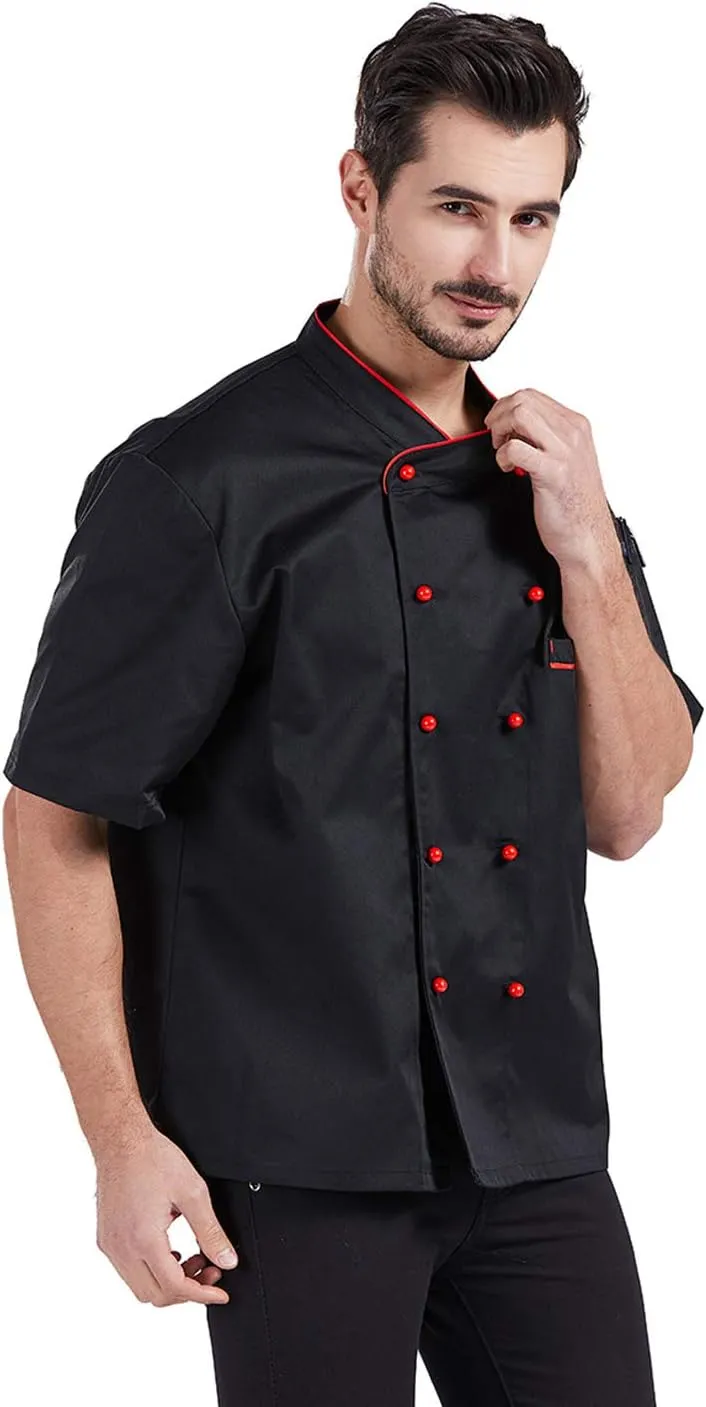 Nanxson Unisex Men' Chef Jacket Summer Short Sleeve Breathable Apparel Work wear Uniform CFM0048