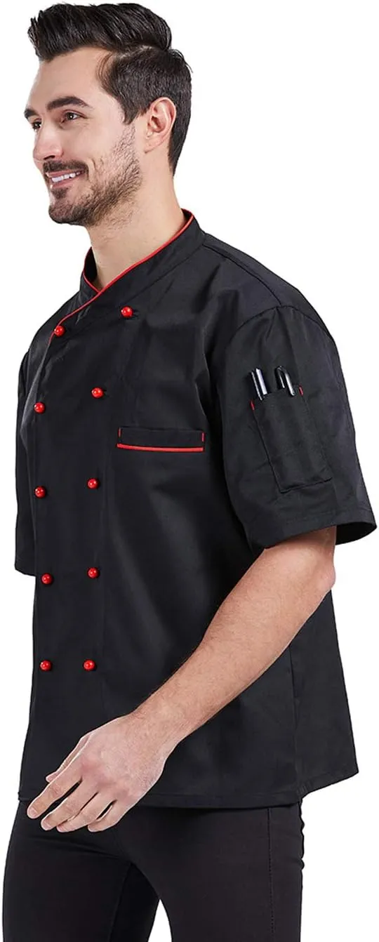 Nanxson Unisex Men' Chef Jacket Summer Short Sleeve Breathable Apparel Work wear Uniform CFM0048