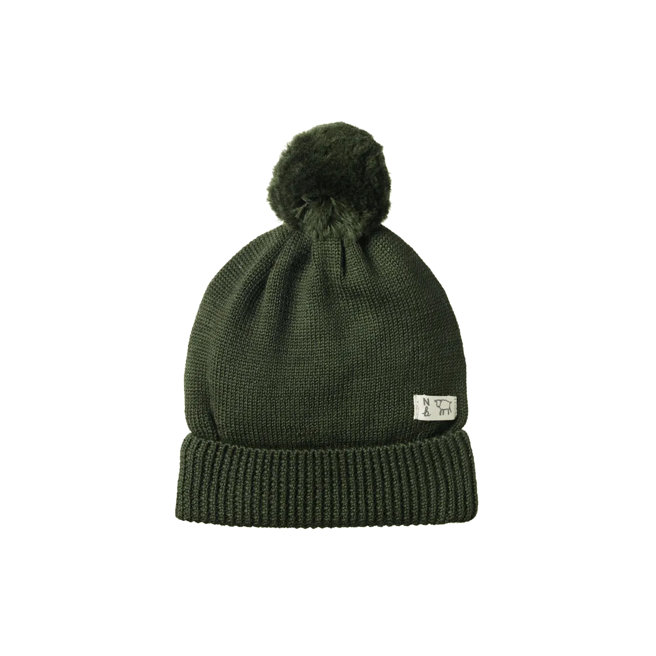 Nature Baby Alpine Pom Pom Beanie - Thyme
