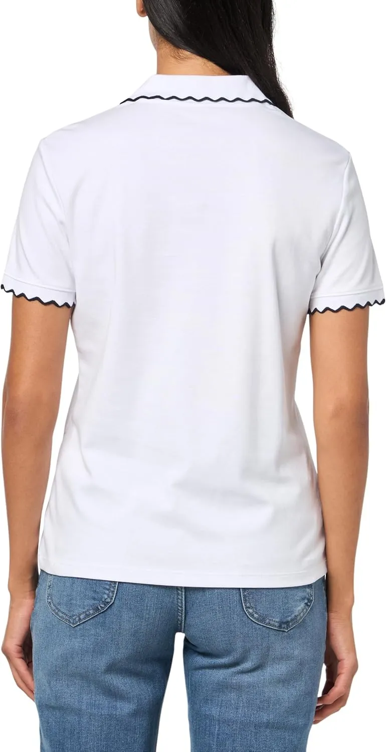 Nautica Women's Short Sleeve Scalloped Polo