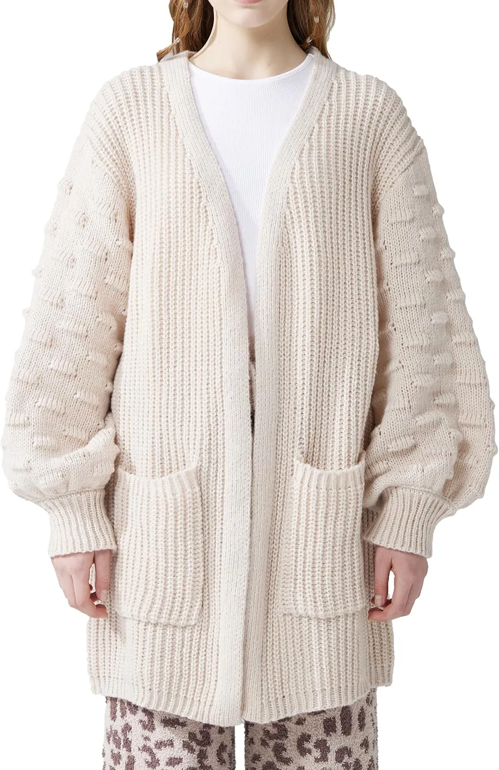 noflik Women's Oversized Sweater Cardigan with Pockets