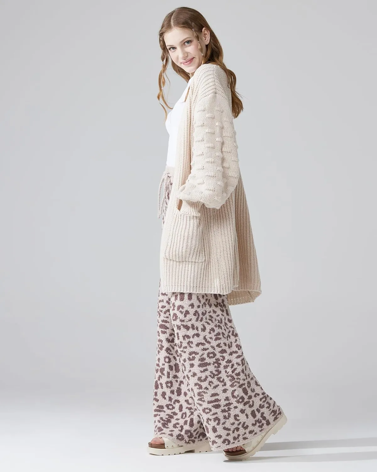 noflik Women's Oversized Sweater Cardigan with Pockets