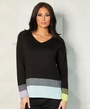 Ombre 3/4 V-Neck Top