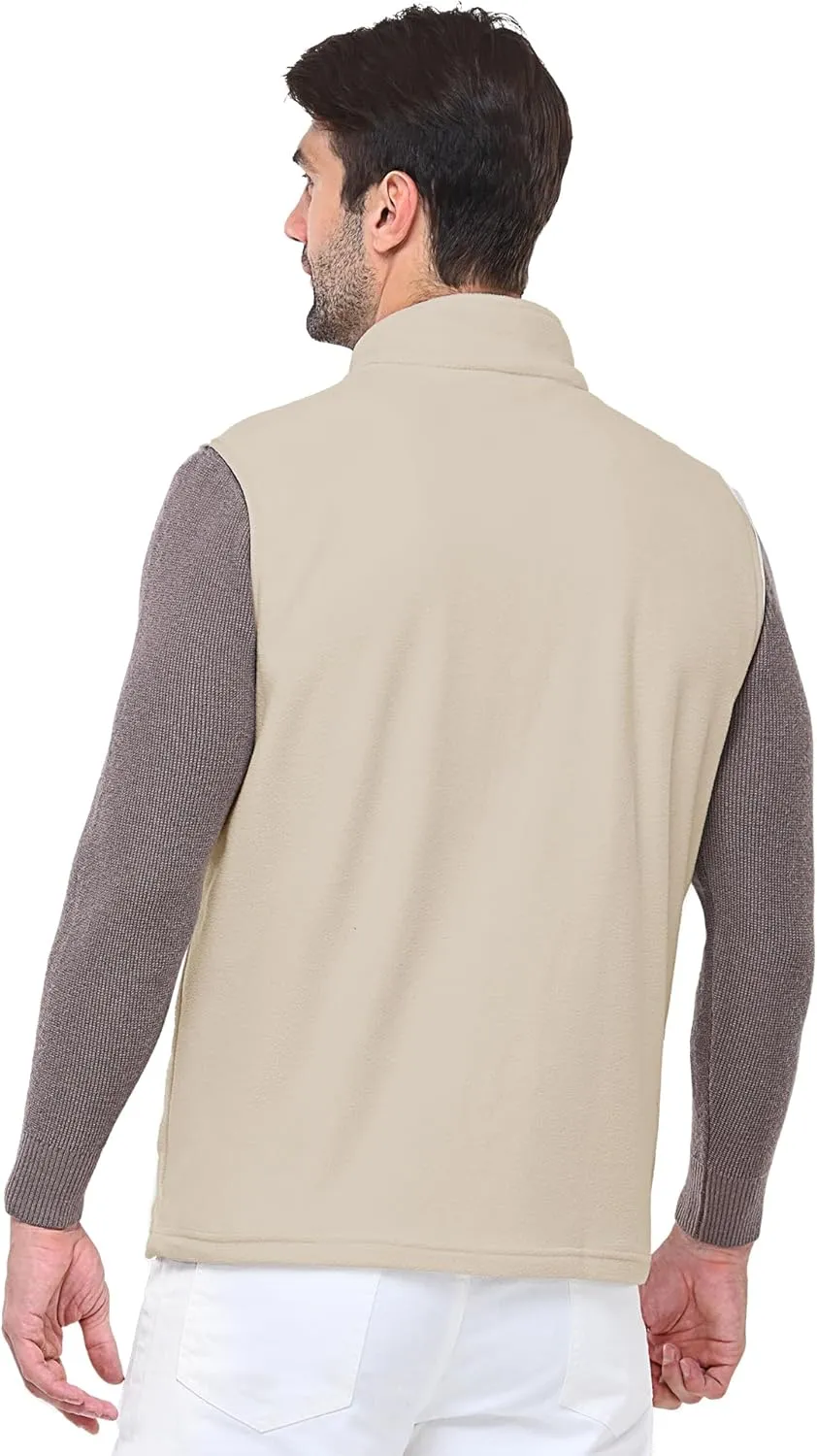 Outdoor Ventures Men's Full-Zip Polar Fleece Vest Outerwear Lightweight Warm Casual Sleeveless Jacket for Fall & Winter