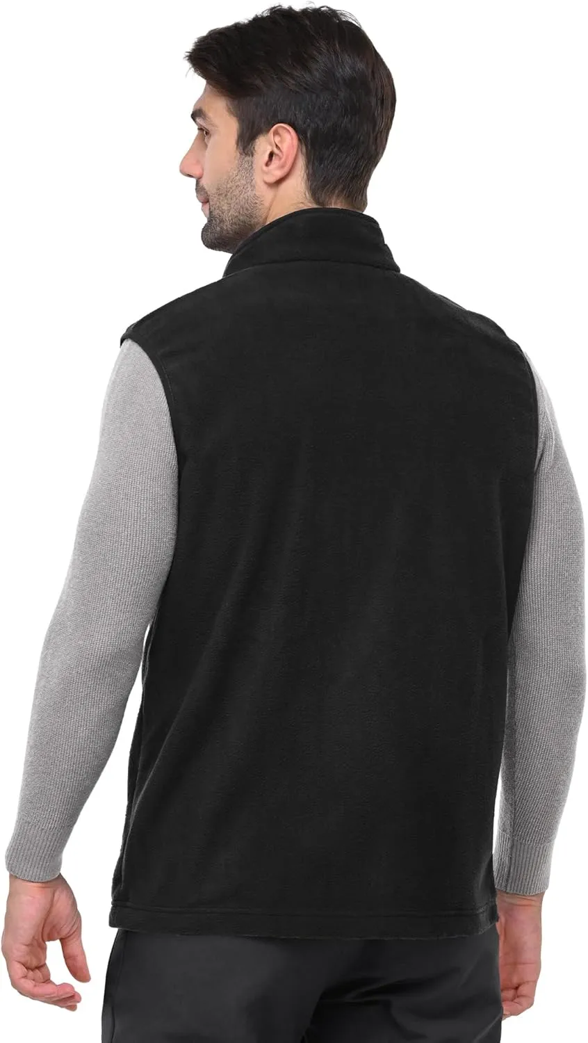 Outdoor Ventures Men's Full-Zip Polar Fleece Vest Outerwear Lightweight Warm Casual Sleeveless Jacket for Fall & Winter