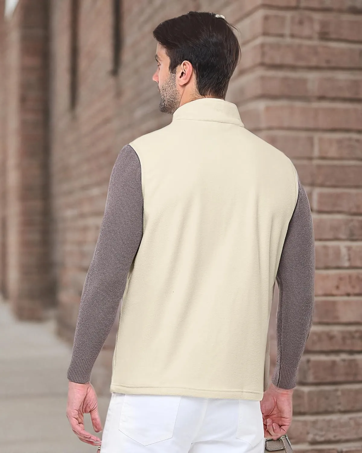 Outdoor Ventures Men's Full-Zip Polar Fleece Vest Outerwear Lightweight Warm Casual Sleeveless Jacket for Fall & Winter
