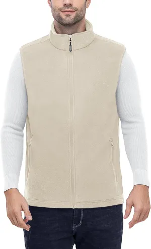 Outdoor Ventures Men's Full-Zip Polar Fleece Vest Outerwear Lightweight Warm Casual Sleeveless Jacket for Fall & Winter