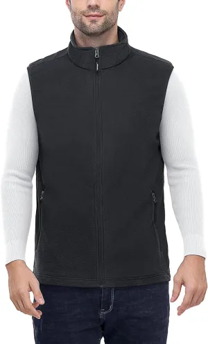 Outdoor Ventures Men's Full-Zip Polar Fleece Vest Outerwear Lightweight Warm Casual Sleeveless Jacket for Fall & Winter