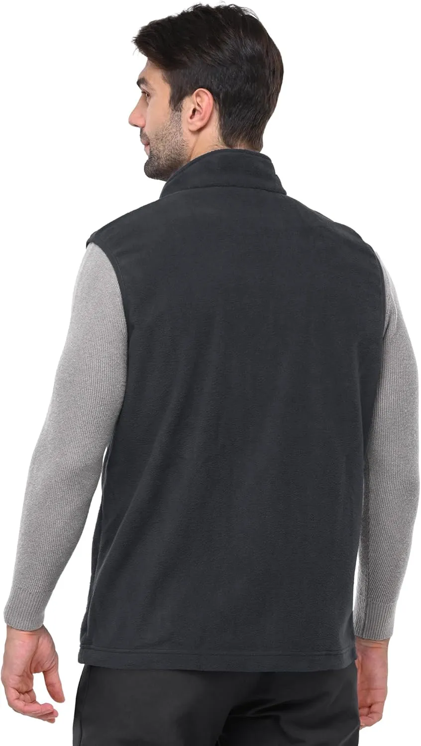 Outdoor Ventures Men's Full-Zip Polar Fleece Vest Outerwear Lightweight Warm Casual Sleeveless Jacket for Fall & Winter