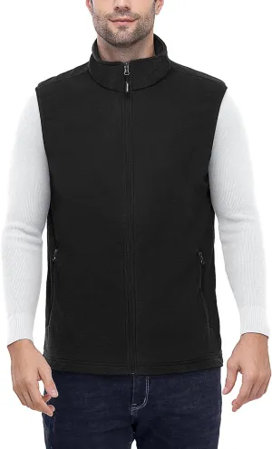 Outdoor Ventures Men's Full-Zip Polar Fleece Vest Outerwear Lightweight Warm Casual Sleeveless Jacket for Fall & Winter