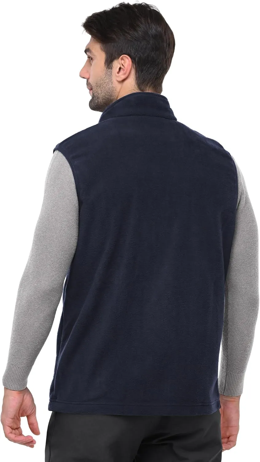 Outdoor Ventures Men's Full-Zip Polar Fleece Vest Outerwear Lightweight Warm Casual Sleeveless Jacket for Fall & Winter