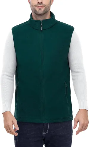 Outdoor Ventures Men's Full-Zip Polar Fleece Vest Outerwear Lightweight Warm Casual Sleeveless Jacket for Fall & Winter