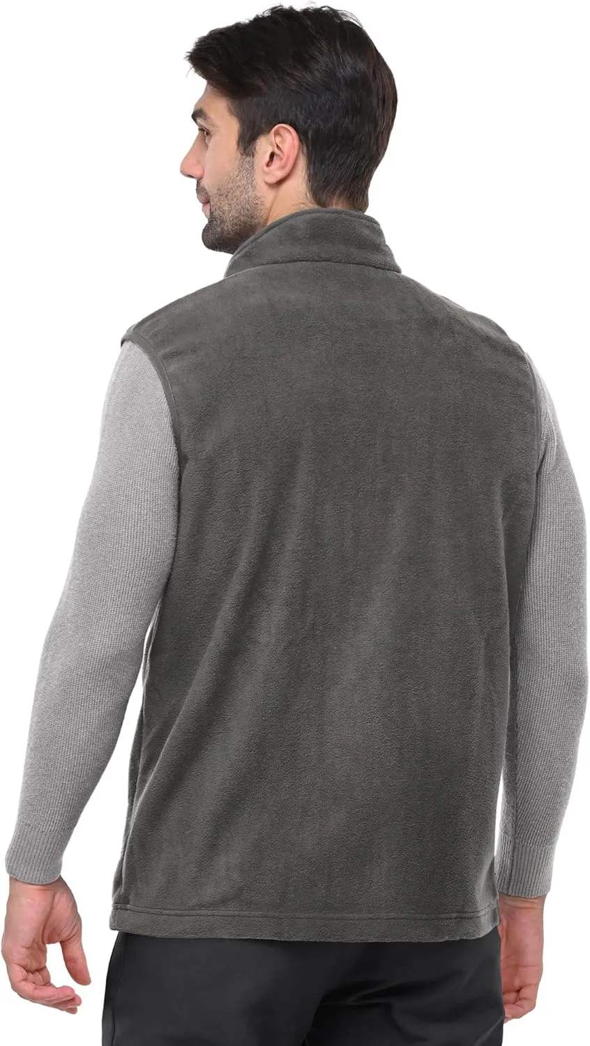 Outdoor Ventures Men's Full-Zip Polar Fleece Vest Outerwear Lightweight Warm Casual Sleeveless Jacket for Fall & Winter