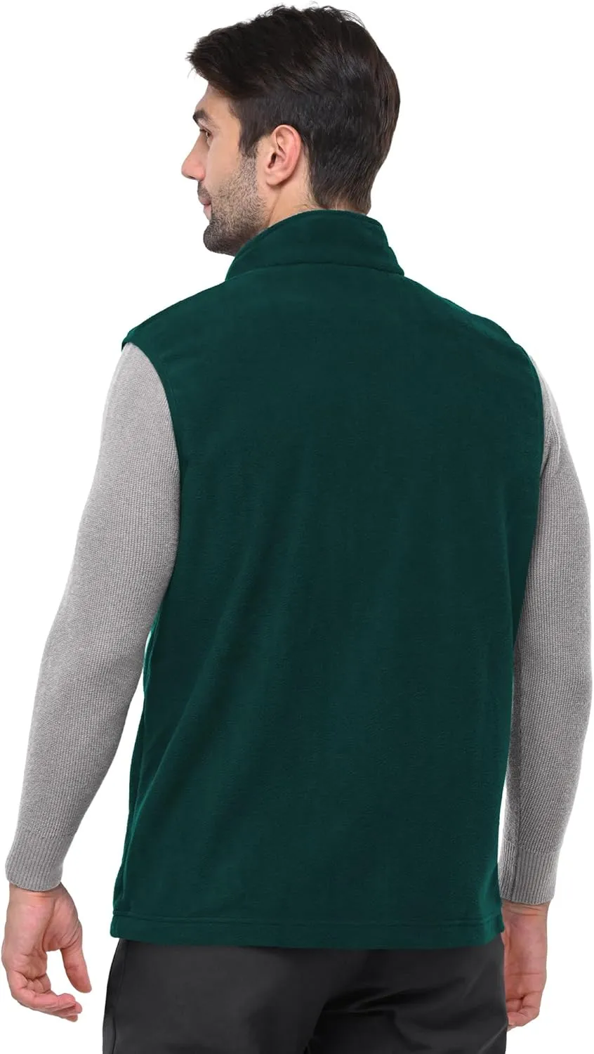 Outdoor Ventures Men's Full-Zip Polar Fleece Vest Outerwear Lightweight Warm Casual Sleeveless Jacket for Fall & Winter