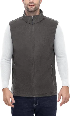 Outdoor Ventures Men's Full-Zip Polar Fleece Vest Outerwear Lightweight Warm Casual Sleeveless Jacket for Fall & Winter