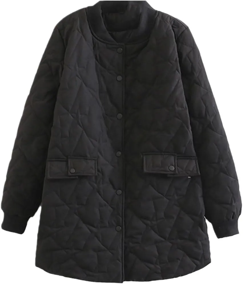 Oversize Women's Winter Padded Jacket Quilted Embroidered Overcoat Mid-Length Cotton Coat Female Outwear