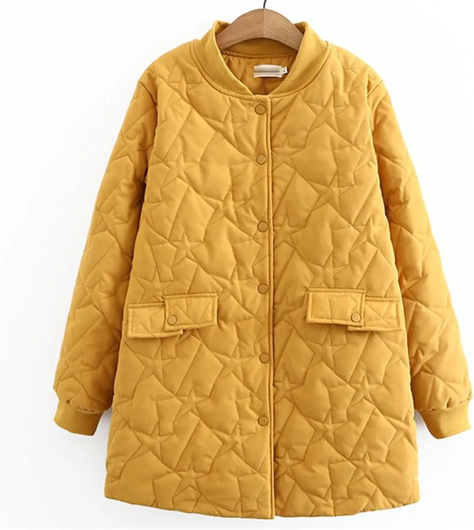 Oversize Women's Winter Padded Jacket Quilted Embroidered Overcoat Mid-Length Cotton Coat Female Outwear