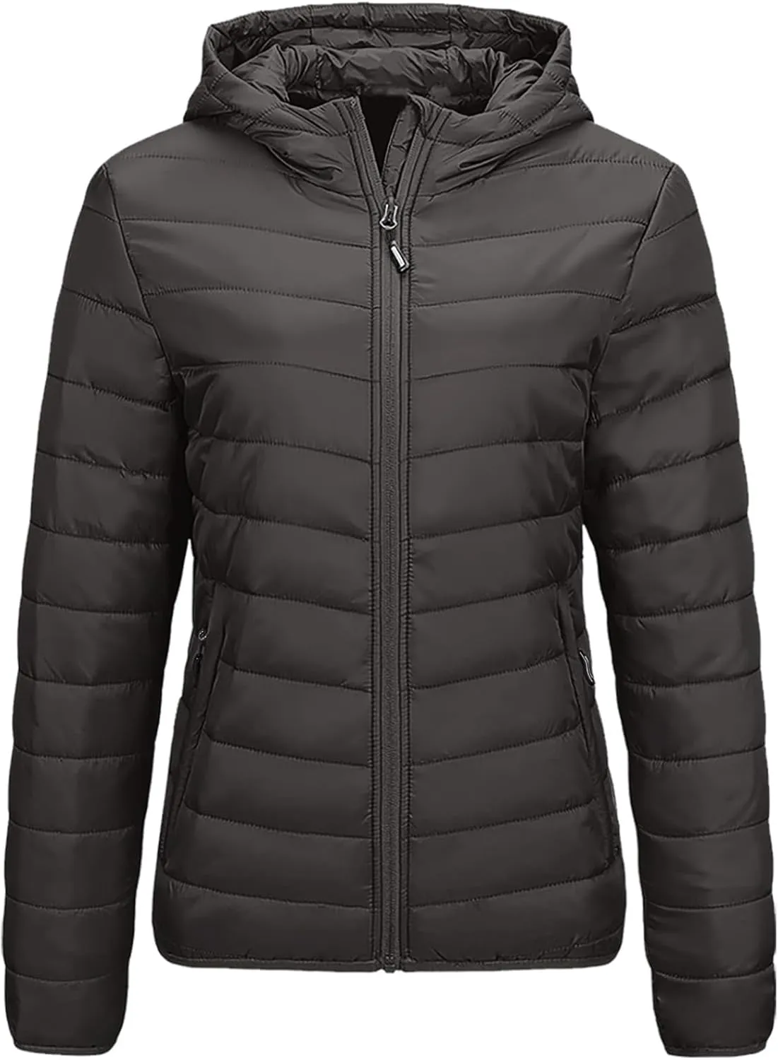 Packable Puffer Jacket for Women Lightweight Down Coat Full-Zip Quilted Jackets Water-Resistant Warm Outwear