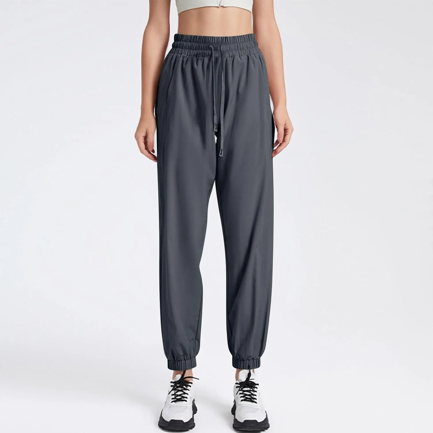 Pants for Women,Linen Sweatpants Petite High Waisted Straight Leg Trousers Dressy Linen Cotton Palazzo