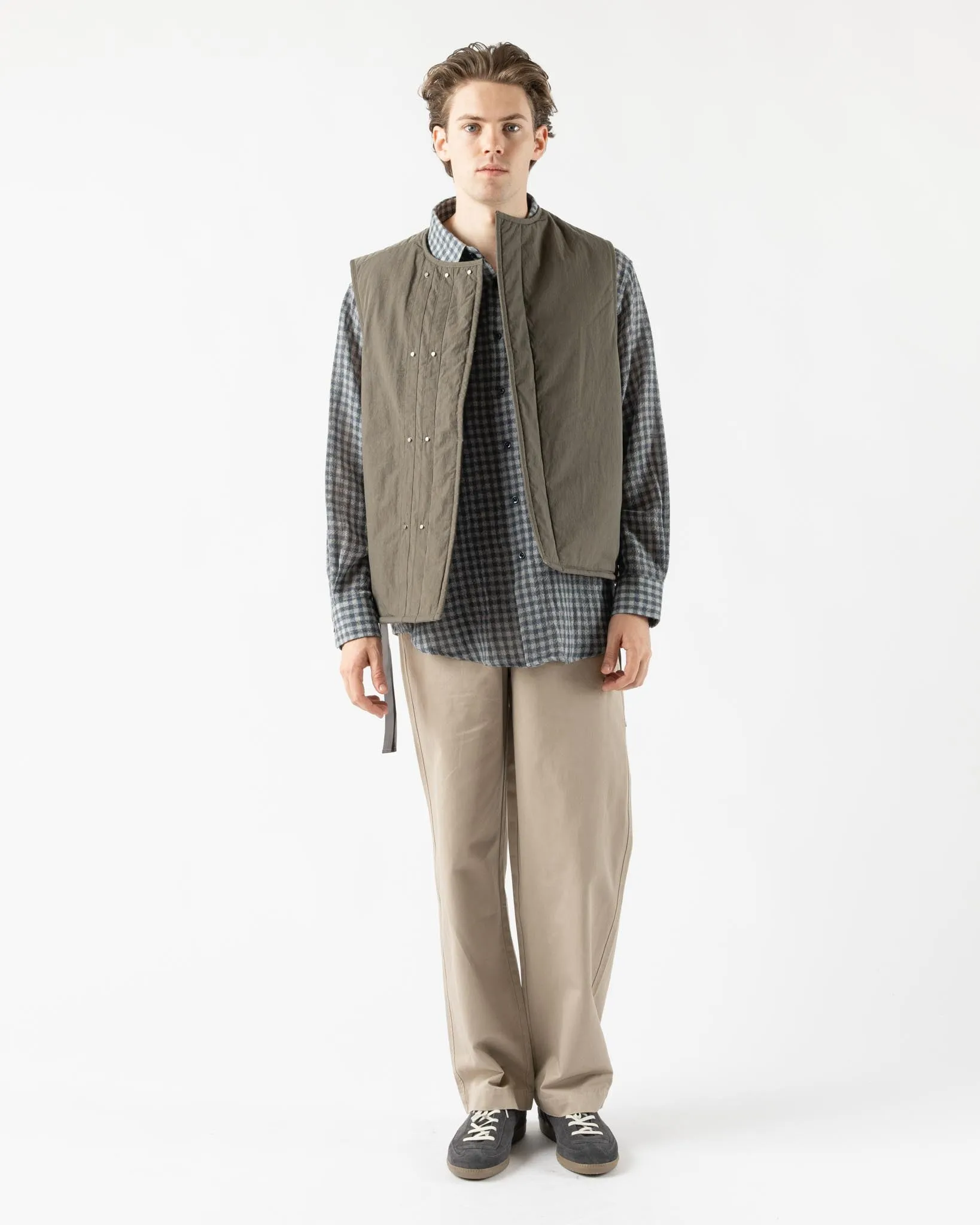 Pilgrim Surf   Supply Raff Insulated Vest in Olive