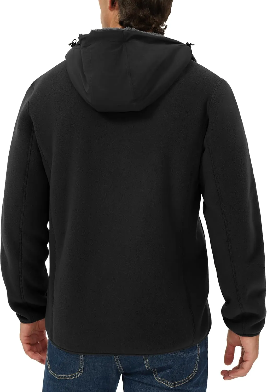 Pioneer Camp Men's Polar Fleece Jacket Sherpa Lined Warm Full Zip Up Hoodie Heavyweight Winter Jacket with Hood Outerwear