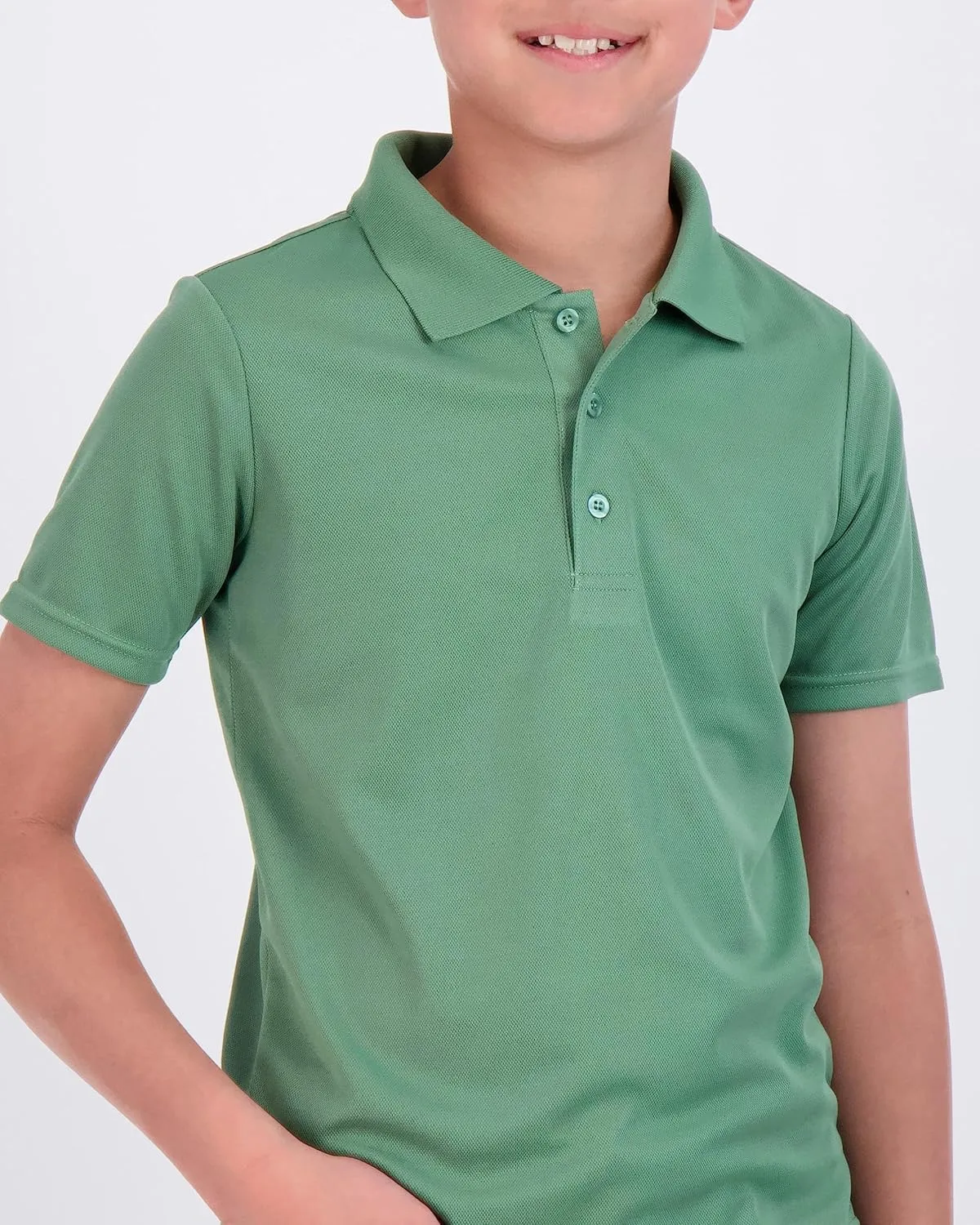 Real Essentials 3 Pack: Boy's Short Sleeve Polo Shirt - School Uniform Active Performance Golf (Ages 4-16)