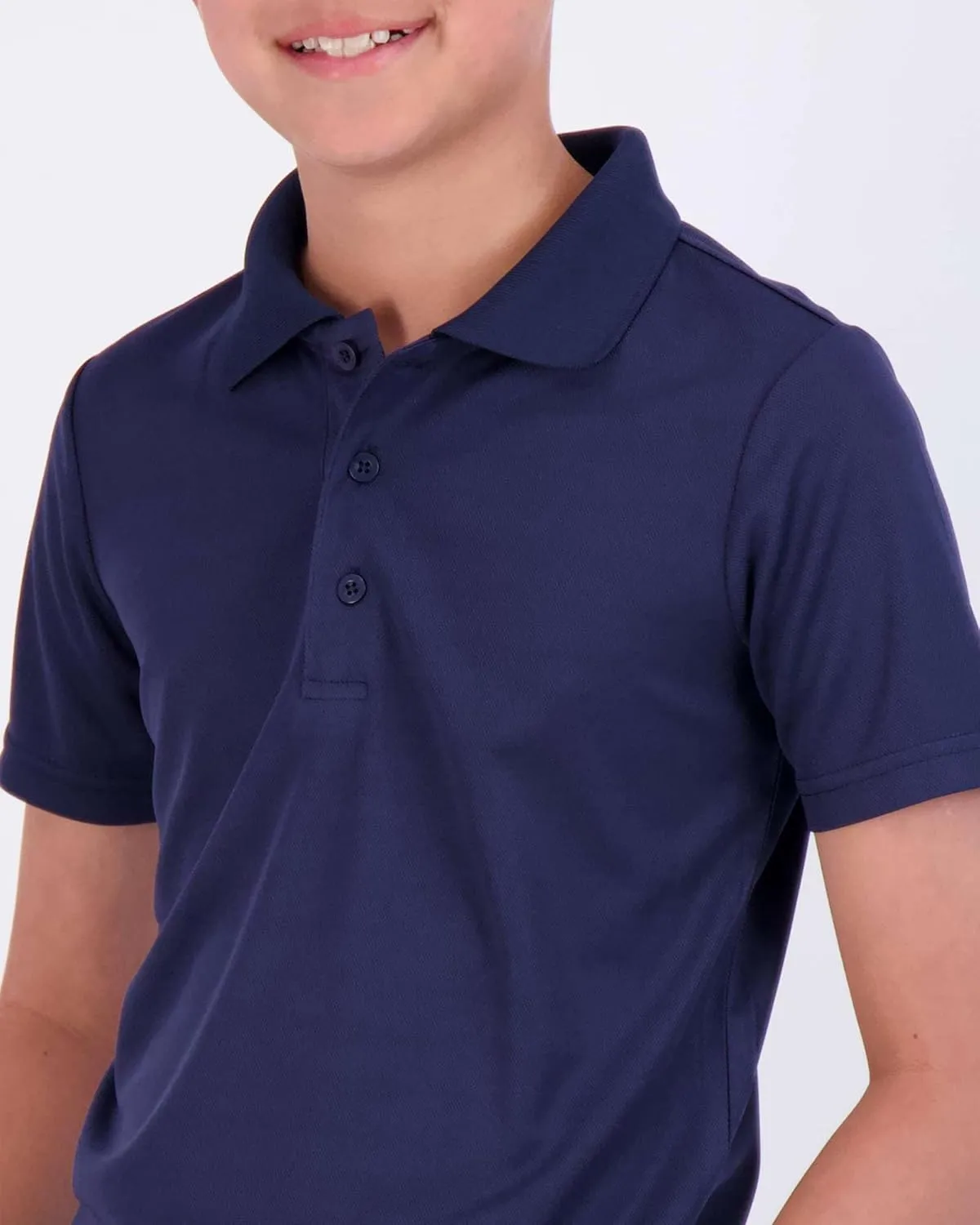 Real Essentials 3 Pack: Boy's Short Sleeve Polo Shirt - School Uniform Active Performance Golf (Ages 4-16)