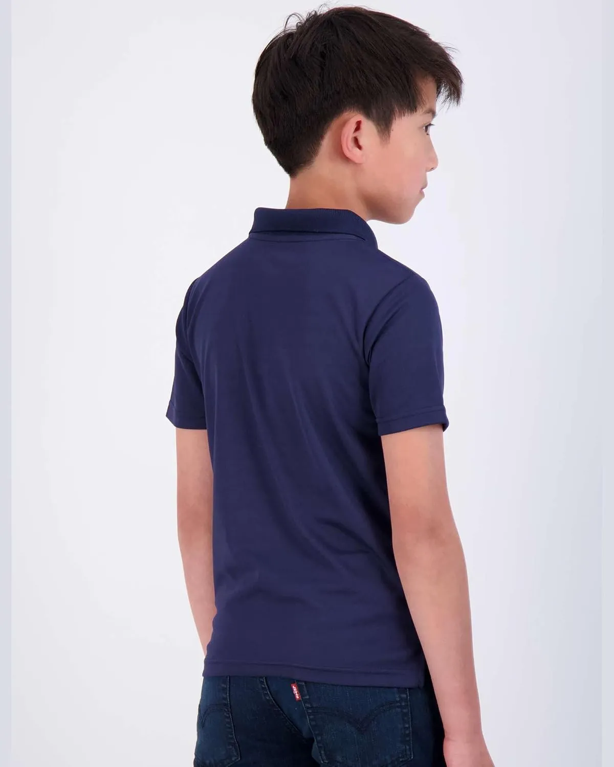 Real Essentials 3 Pack: Boy's Short Sleeve Polo Shirt - School Uniform Active Performance Golf (Ages 4-16)