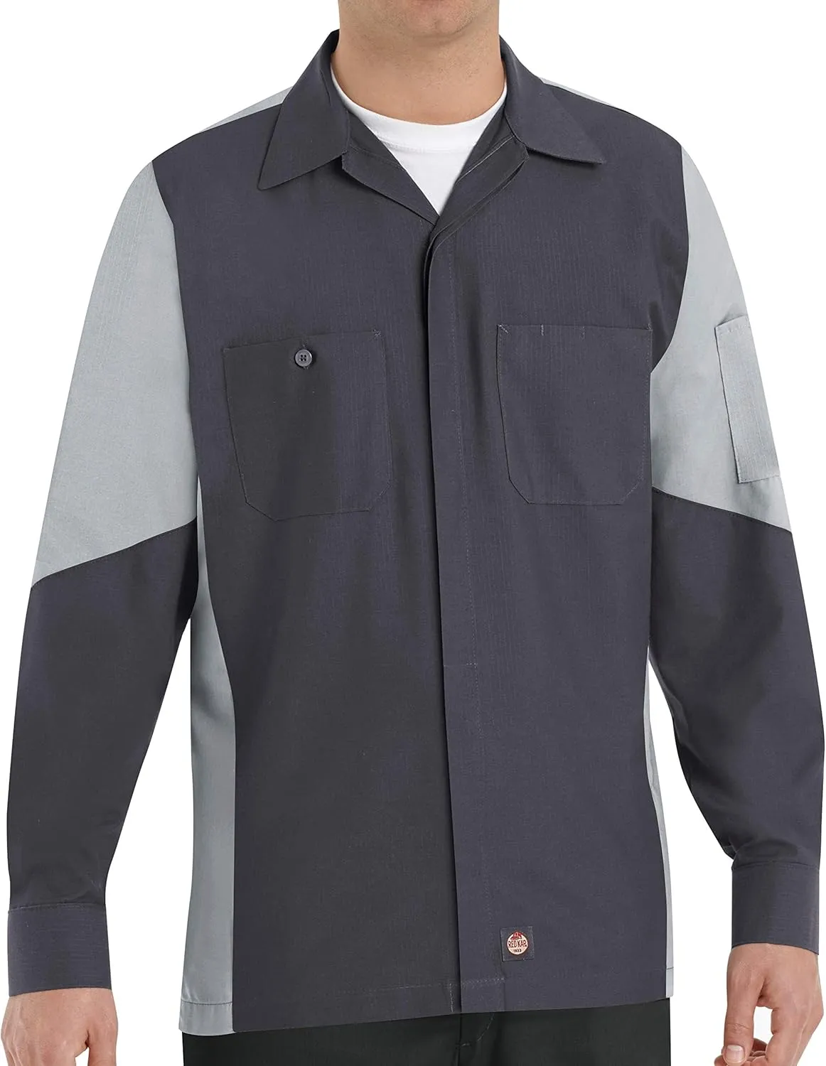 Red Kap Men's Long Sleeve Two-Tone Crew Shirt