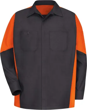 Red Kap Men's Long Sleeve Two-Tone Crew Shirt