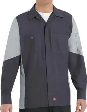Red Kap Men's Long Sleeve Two-Tone Crew Shirt