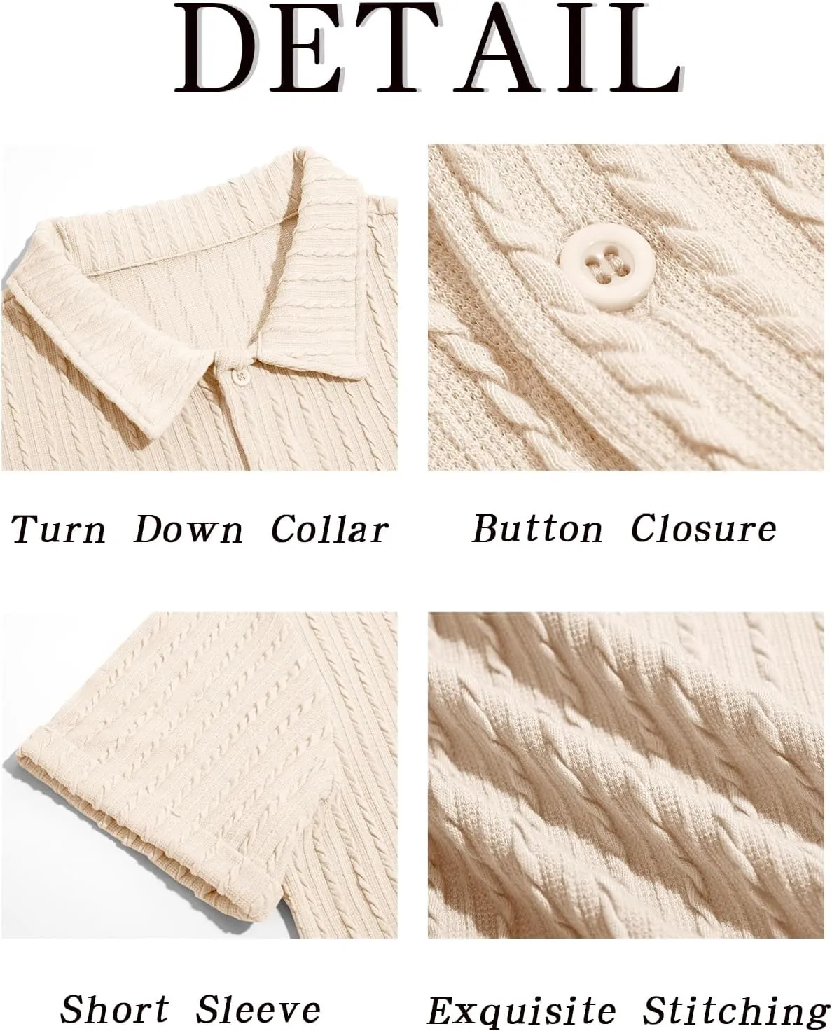 Runcati Men's Casual Button Down Shirts Short Sleeve Textured Shirt Summer Beach Tops