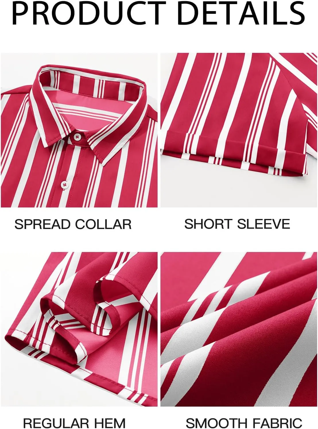 Runcati Mens Casual Striped Shirts Button Down Short Sleeve Summer Hawaiian Shirt Hippie Beach Vacation Tops