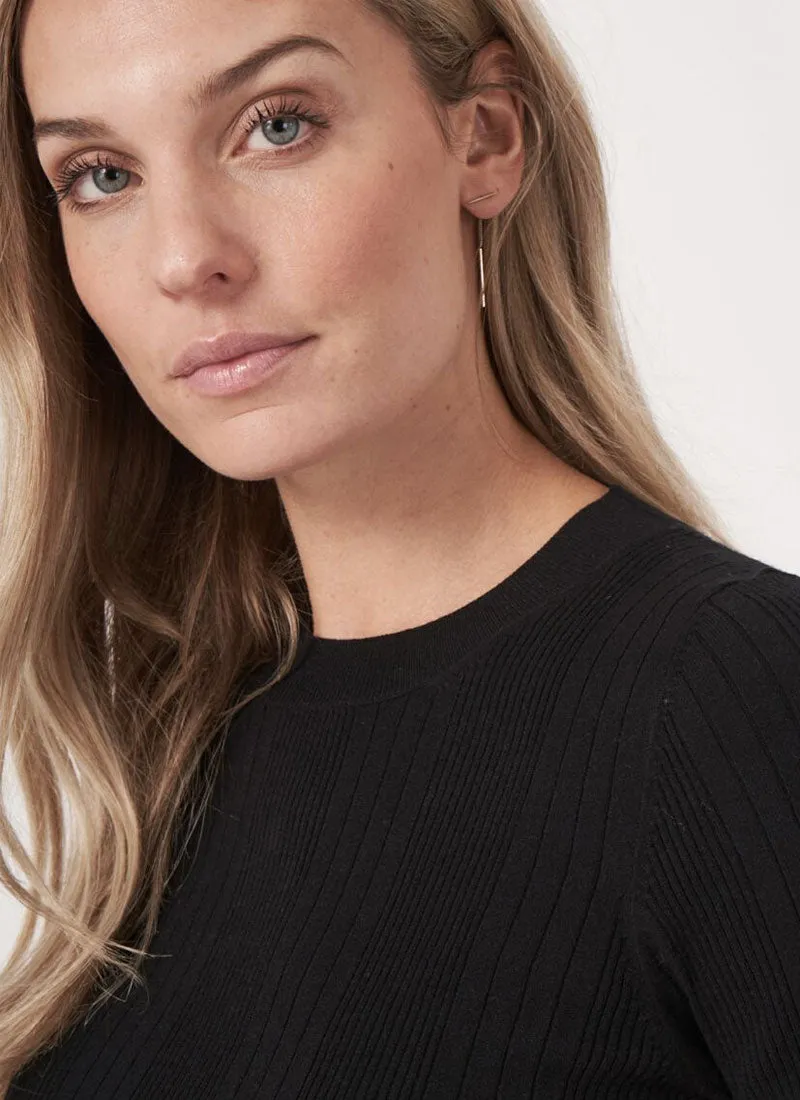 Short Sleeve Rib-Knit Top