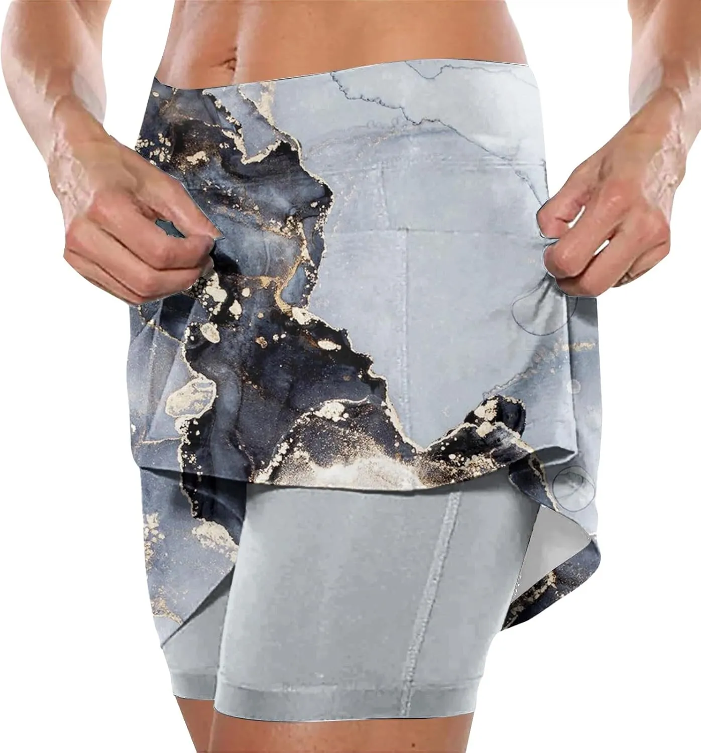 Skorts for Women High Waisted Athletic Tennis Skirt Shorts Lightweight Tummy Control Graphic Print 2025 Yoga Skirts