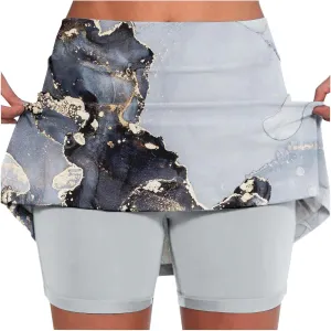 Skorts for Women High Waisted Athletic Tennis Skirt Shorts Lightweight Tummy Control Graphic Print 2025 Yoga Skirts