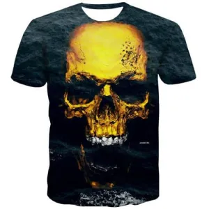 Skull T shirts Men Metal Tshirts Casual Street Tshirt Printed Hip Hop T-shirts 3d Gothic Tshirts Cool Short Sleeve T shirts