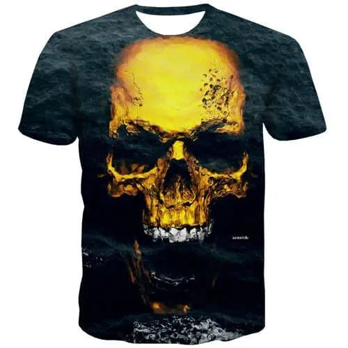 Skull T shirts Men Metal Tshirts Casual Street Tshirt Printed Hip Hop T-shirts 3d Gothic Tshirts Cool Short Sleeve T shirts